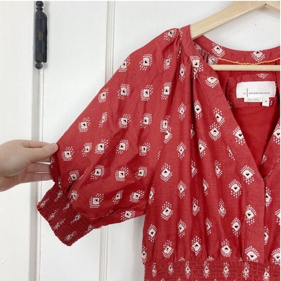 Anthropologie Felipa Midi Cotton Tiered Dress with Pockets XS - Picture 3 of 14